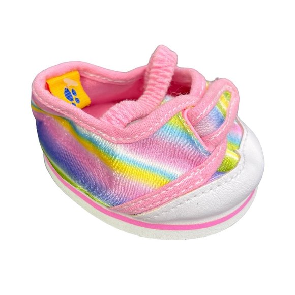 Build a Bear Rainbow Sneaker Maryjane Single Shoe ONLY Pastel Pink BAB - Picture 1 of 5